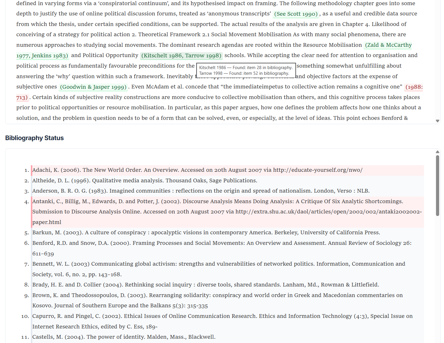 Example report view screenshot (interactive view)